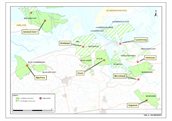 Overzicht studiegebied met producerende en beoogde nieuwe gasvelden